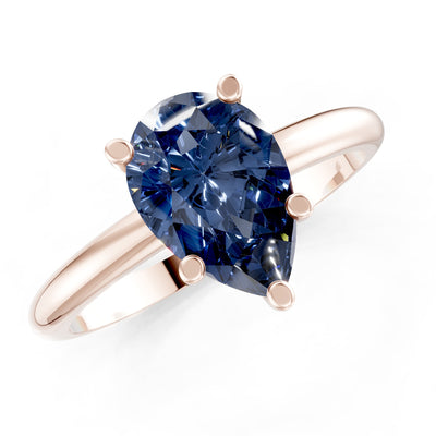 Prong Pear Shape Lab Grown Diamond Solitaire Engagement Gold Ring