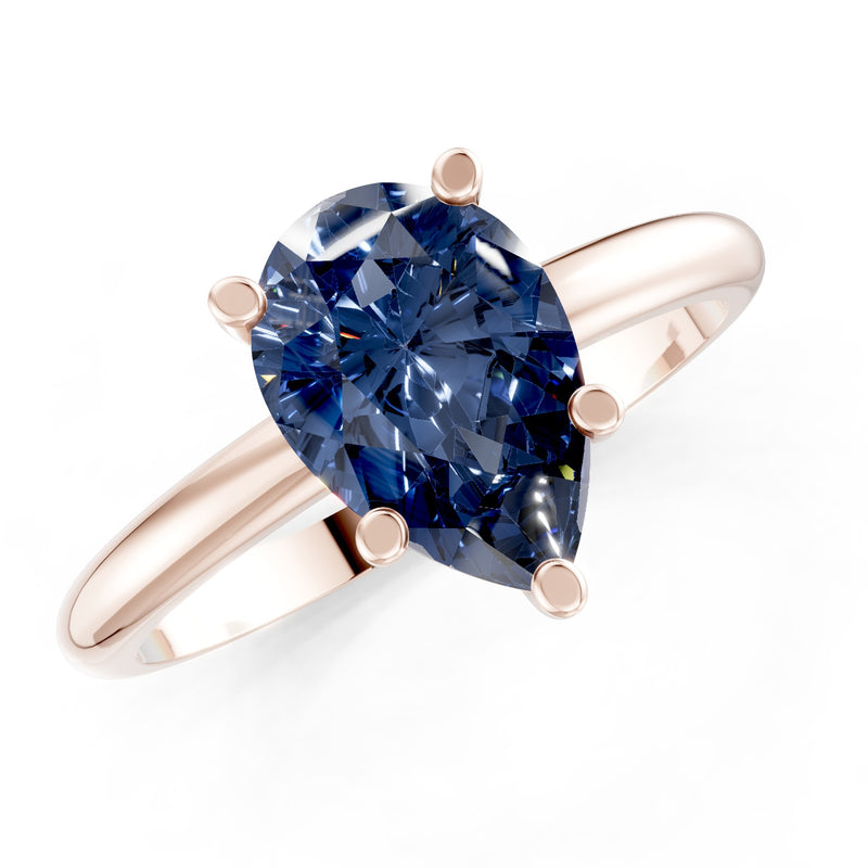 Prong Pear Shape Lab Grown Diamond Solitaire Engagement Gold Ring
