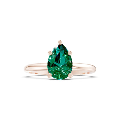 Prong Pear Shape Lab Grown Diamond Solitaire Engagement Gold Ring