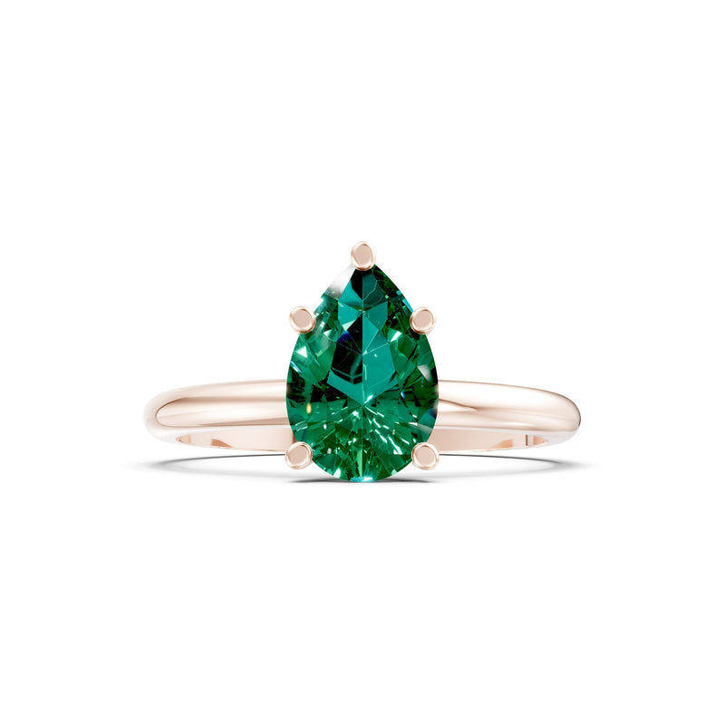 Prong Pear Shape Lab Grown Diamond Solitaire Engagement Gold Ring