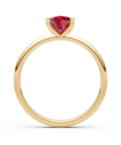 Ruby 5 Prong Pear Shape Solitaire Engagement Ring