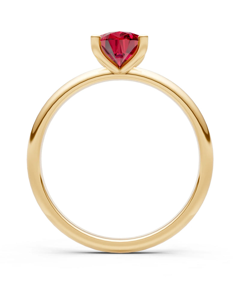 Ruby 5 Prong Pear Shape Solitaire Engagement Ring