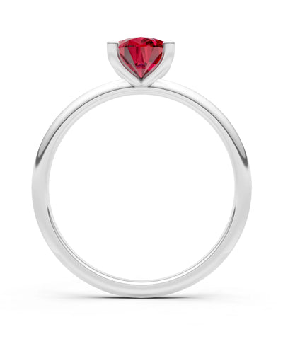 Ruby 5 Prong Pear Shape Solitaire Engagement Ring