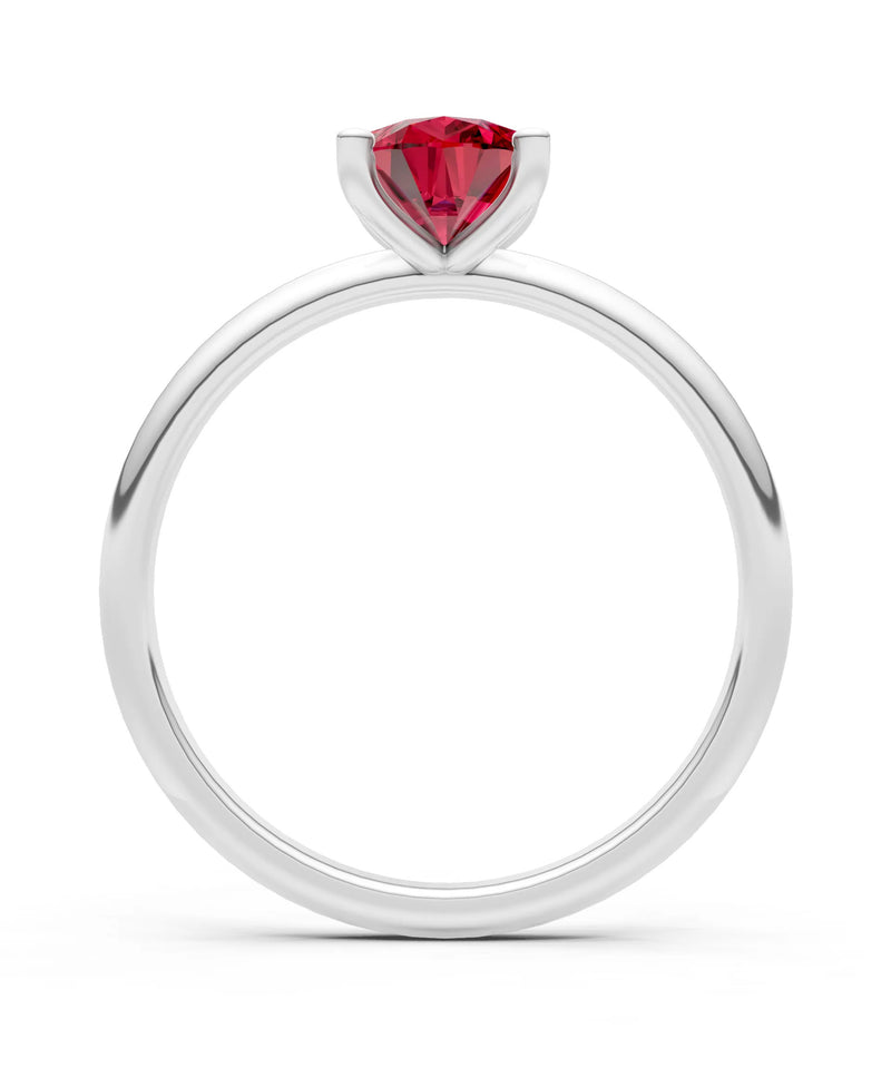 Ruby 5 Prong Pear Shape Solitaire Engagement Ring