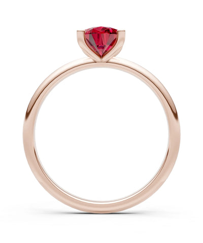 Ruby 5 Prong Pear Shape Solitaire Engagement Ring