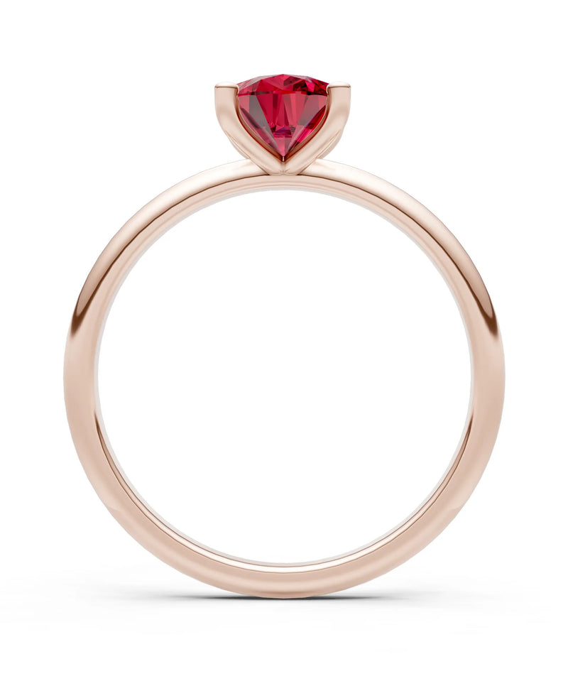 Ruby 5 Prong Pear Shape Solitaire Engagement Ring