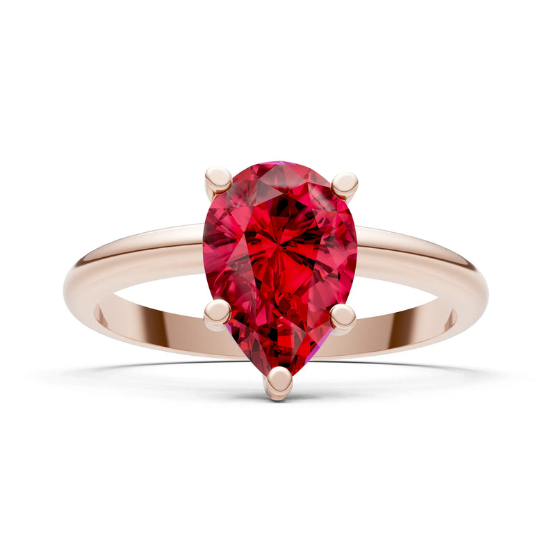 Prong Pear Shape Lab Grown Diamond Solitaire Engagement Gold Ring