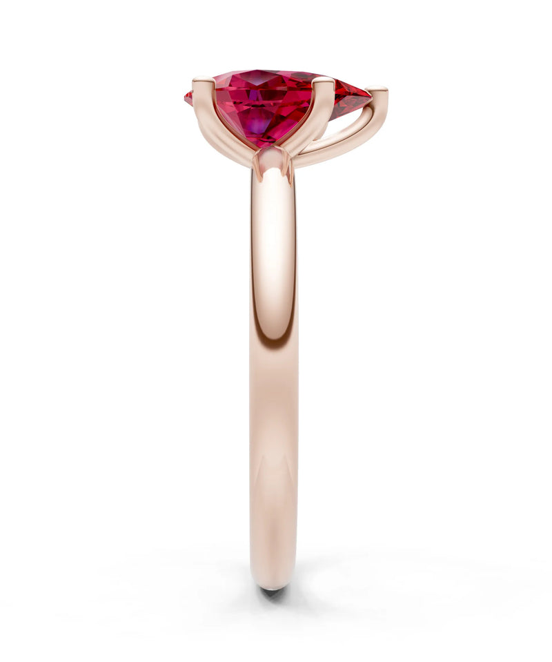 Ruby 5 Prong Pear Shape Solitaire Engagement Ring