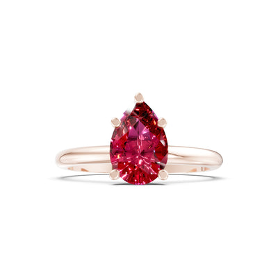 Prong Pear Shape Lab Grown Diamond Solitaire Engagement Gold Ring