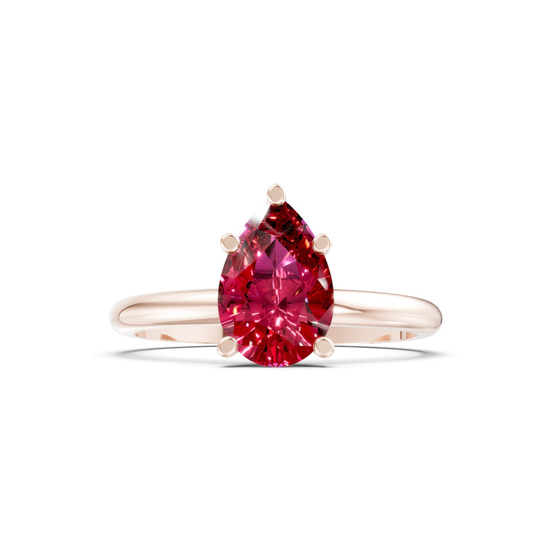 Prong Pear Shape Lab Grown Diamond Solitaire Engagement Gold Ring