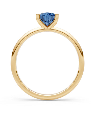 London Blue Topaz 5 Prong Pear Shape Solitaire Engagement Ring