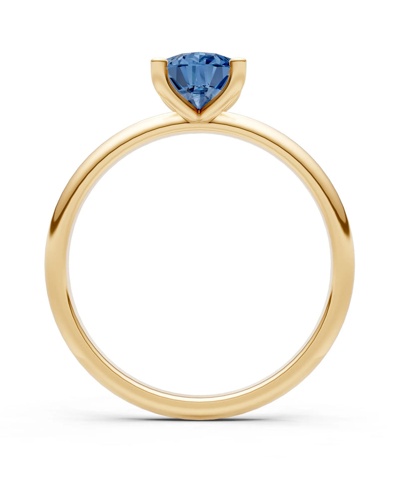 London Blue Topaz 5 Prong Pear Shape Solitaire Engagement Ring
