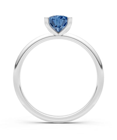 London Blue Topaz 5 Prong Pear Shape Solitaire Engagement Ring