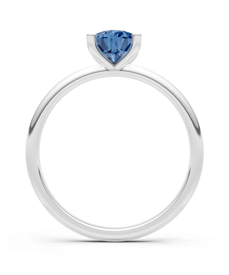 London Blue Topaz 5 Prong Pear Shape Solitaire Engagement Ring