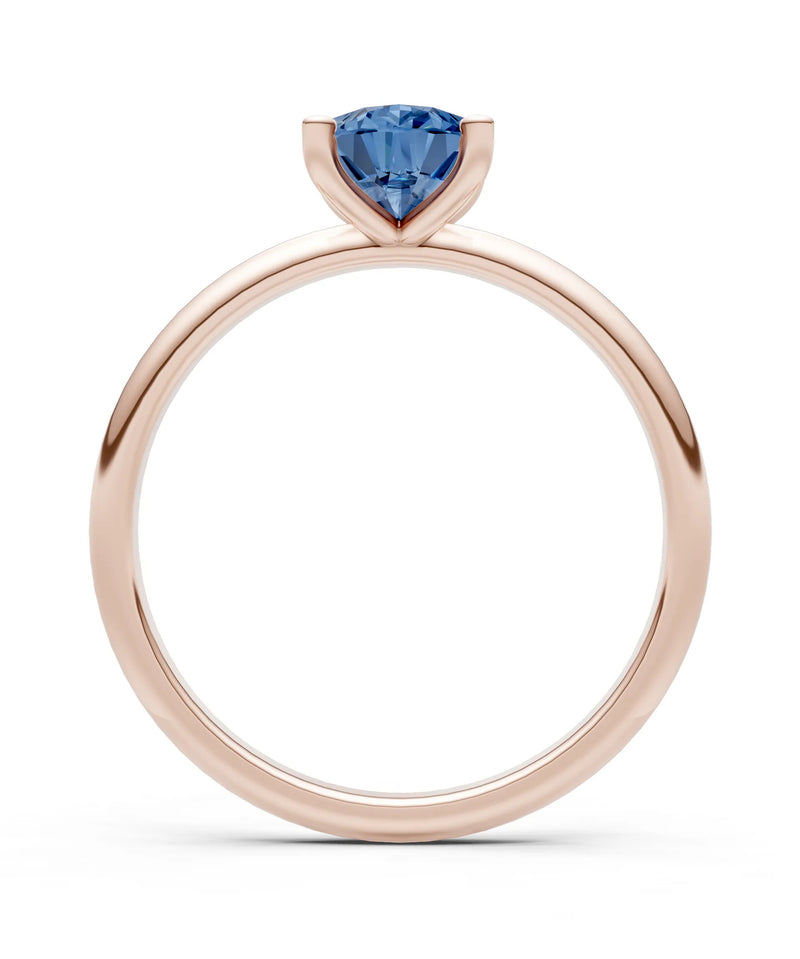 London Blue Topaz 5 Prong Pear Shape Solitaire Engagement Ring