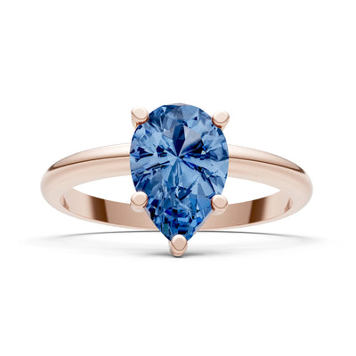 Prong Pear Shape Lab Grown Diamond Solitaire Engagement Gold Ring