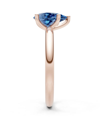 London Blue Topaz 5 Prong Pear Shape Solitaire Engagement Ring