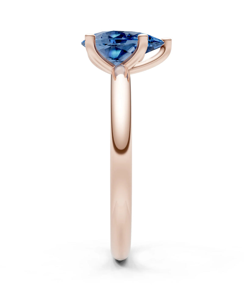 London Blue Topaz 5 Prong Pear Shape Solitaire Engagement Ring