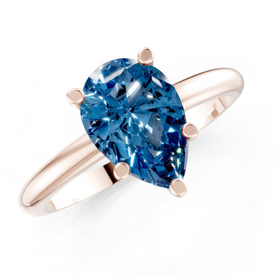 Prong Pear Shape Lab Grown Diamond Solitaire Engagement Gold Ring