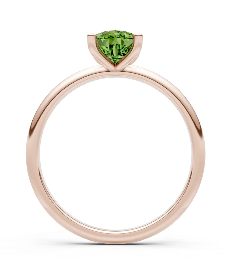 Peridot 5 Prong Pear Shape Solitaire Engagement Ring