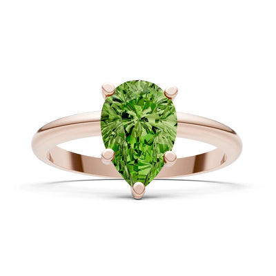 Prong Pear Shape Lab Grown Diamond Solitaire Engagement Gold Ring