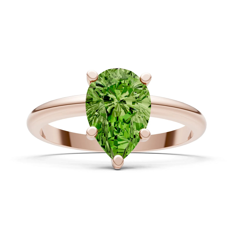 Prong Pear Shape Lab Grown Diamond Solitaire Engagement Gold Ring
