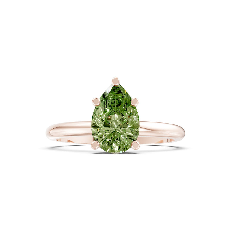 Prong Pear Shape Lab Grown Diamond Solitaire Engagement Gold Ring