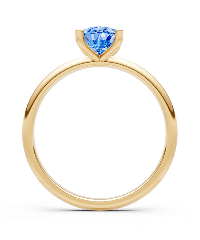 Swiss Blue Topaz 5 Prong Pear Shape Solitaire Engagement Ring