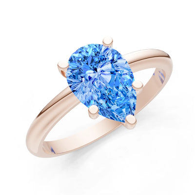 Prong Pear Shape Lab Grown Diamond Solitaire Engagement Gold Ring