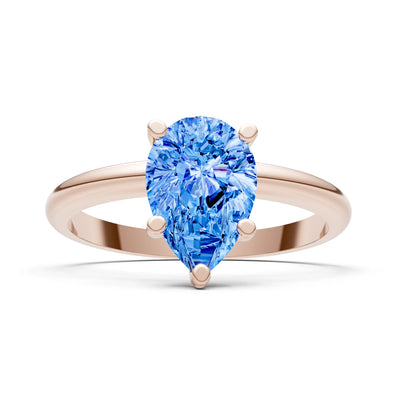 Prong Pear Shape Lab Grown Diamond Solitaire Engagement Gold Ring
