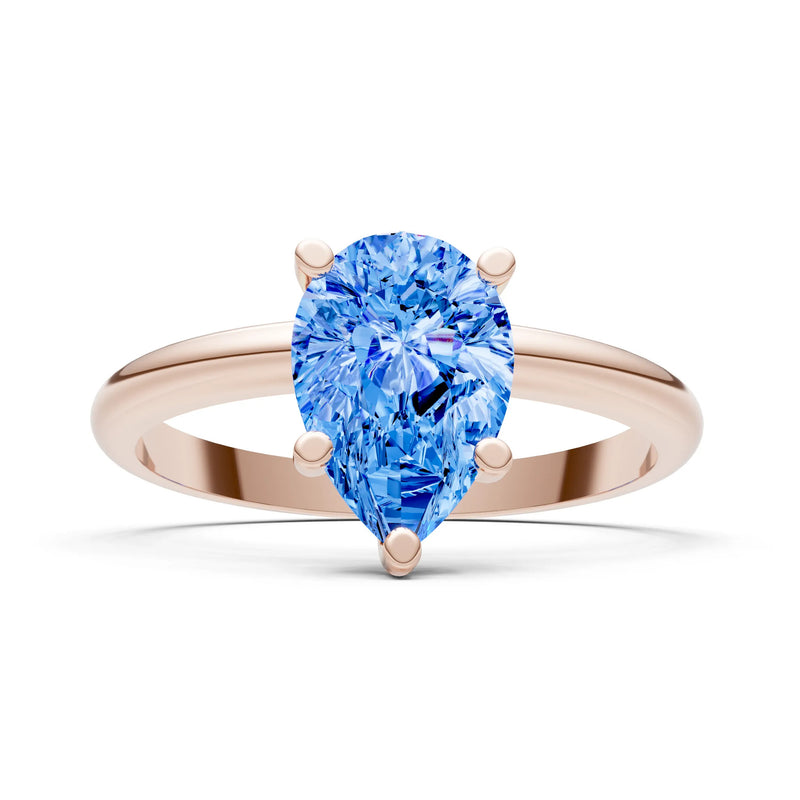 Prong Pear Shape Lab Grown Diamond Solitaire Engagement Gold Ring