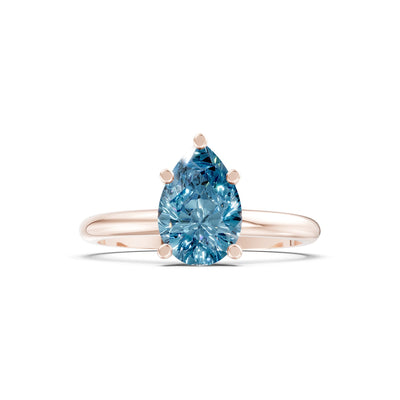 Prong Pear Shape Lab Grown Diamond Solitaire Engagement Gold Ring