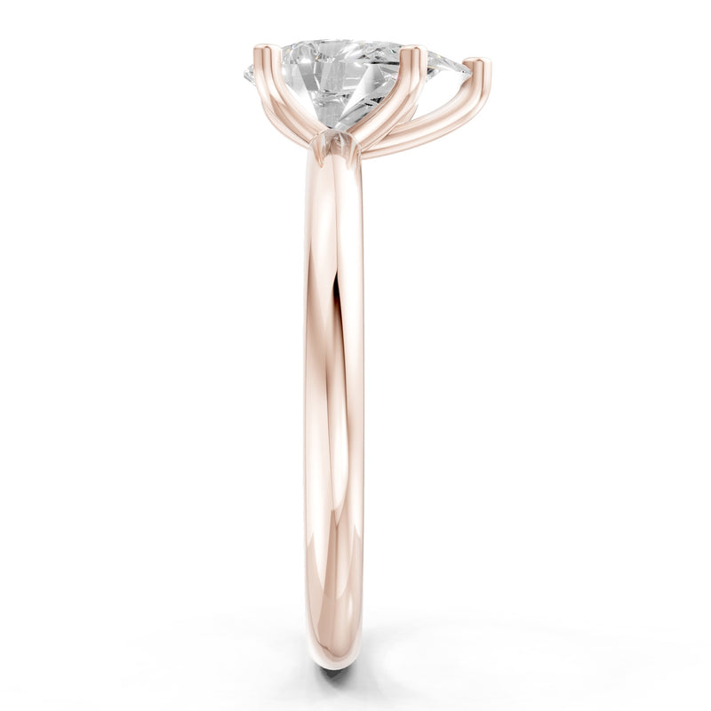 Prong Pear Shape Lab Grown Diamond Solitaire Engagement Gold Ring
