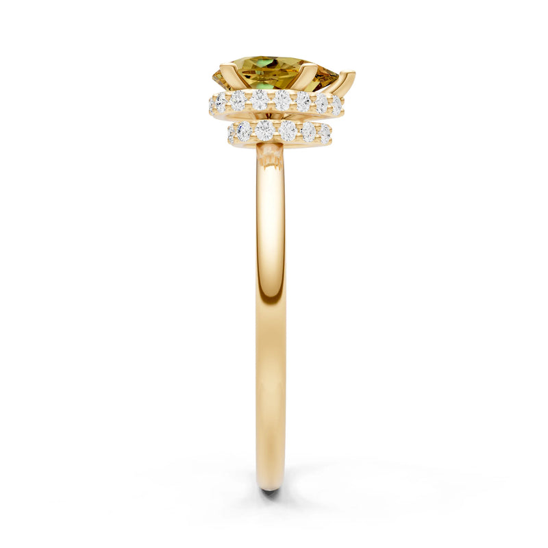 Citrine Pear Hidden Double Halo Engagement Ring