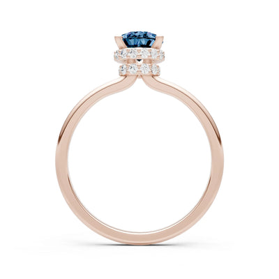 Alexandrite Pear Hidden Double Halo Engagement Ring