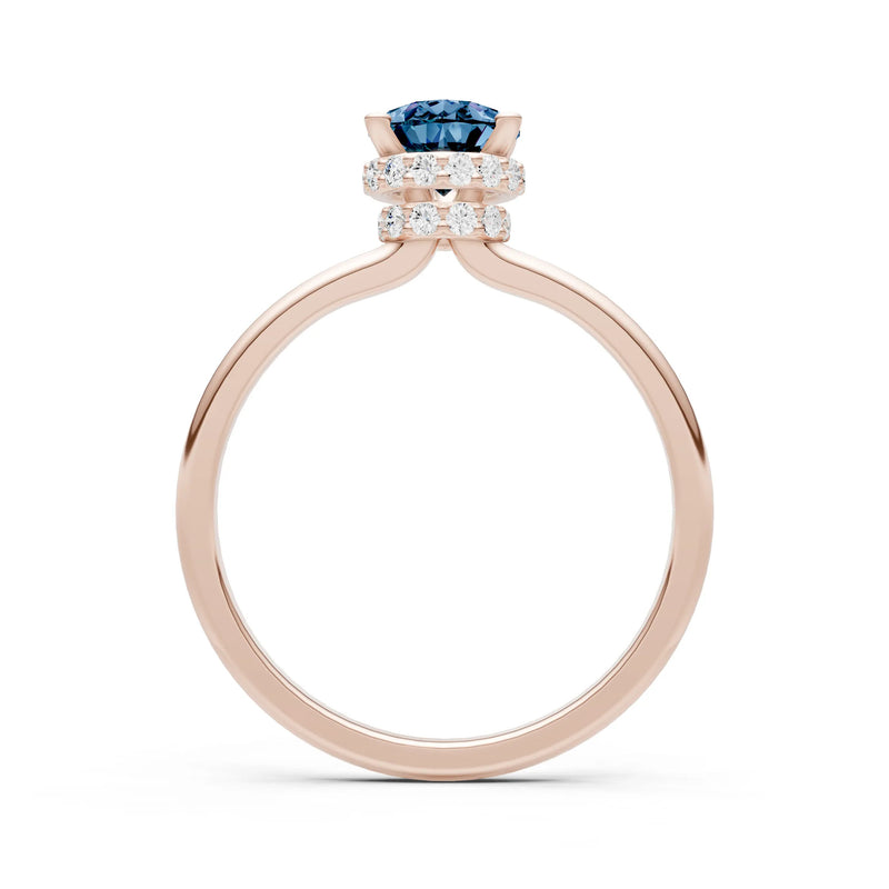 Alexandrite Pear Hidden Double Halo Engagement Ring