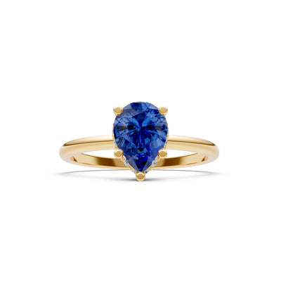 Pear Hidden Double Halo Engagement Ring