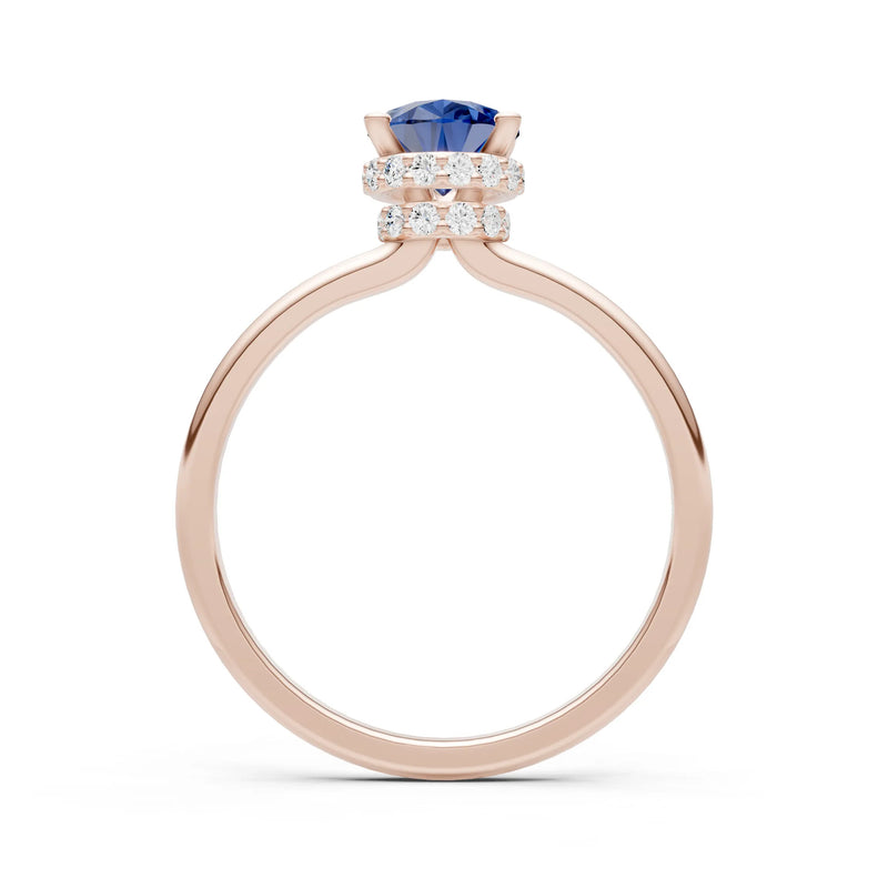 Pear Hidden Double Halo Engagement Ring