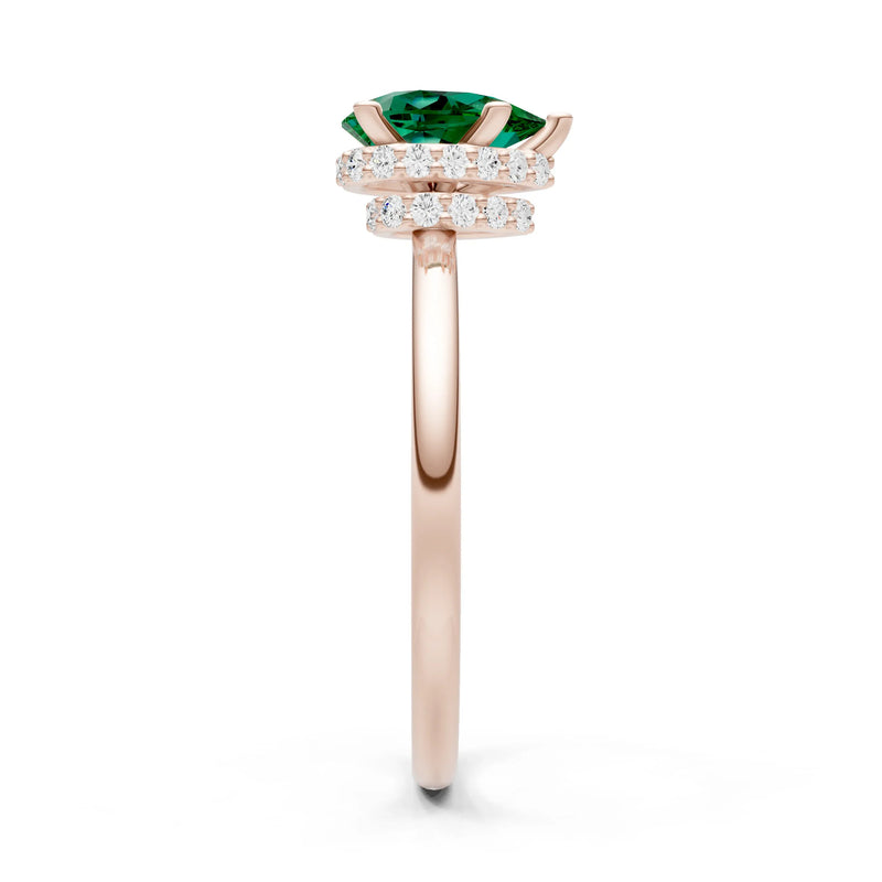 Pear Hidden Double Halo Engagement Ring