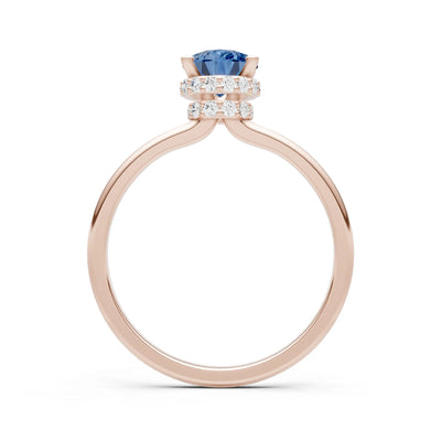 Pear Hidden Double Halo Engagement Ring