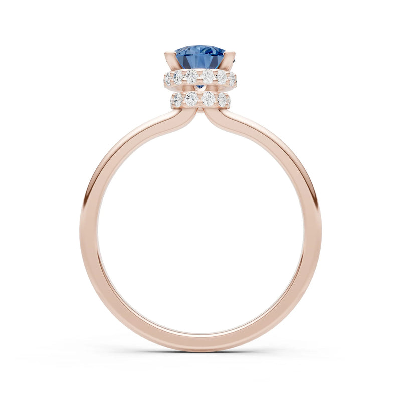 Pear Hidden Double Halo Engagement Ring