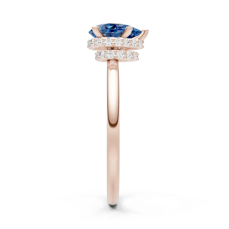 Pear Hidden Double Halo Engagement Ring