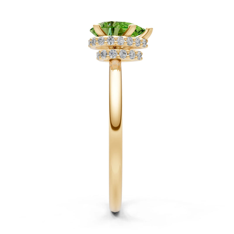 Pear Hidden Double Halo Engagement Ring
