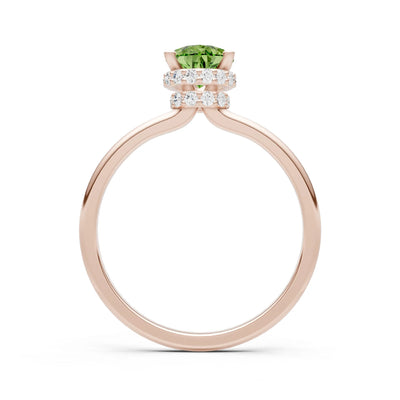 Pear Hidden Double Halo Engagement Ring