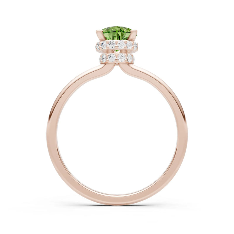 Pear Hidden Double Halo Engagement Ring