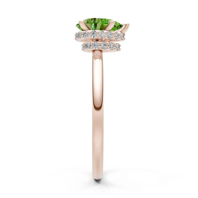 Pear Hidden Double Halo Engagement Ring