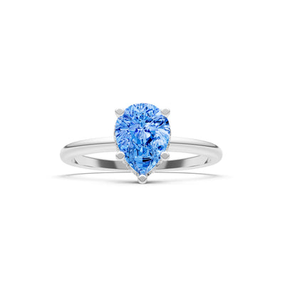 Pear Hidden Double Halo Engagement Ring