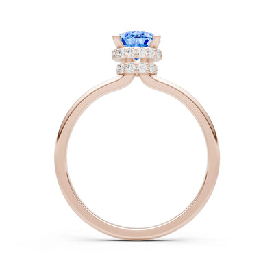 Pear Hidden Double Halo Engagement Ring