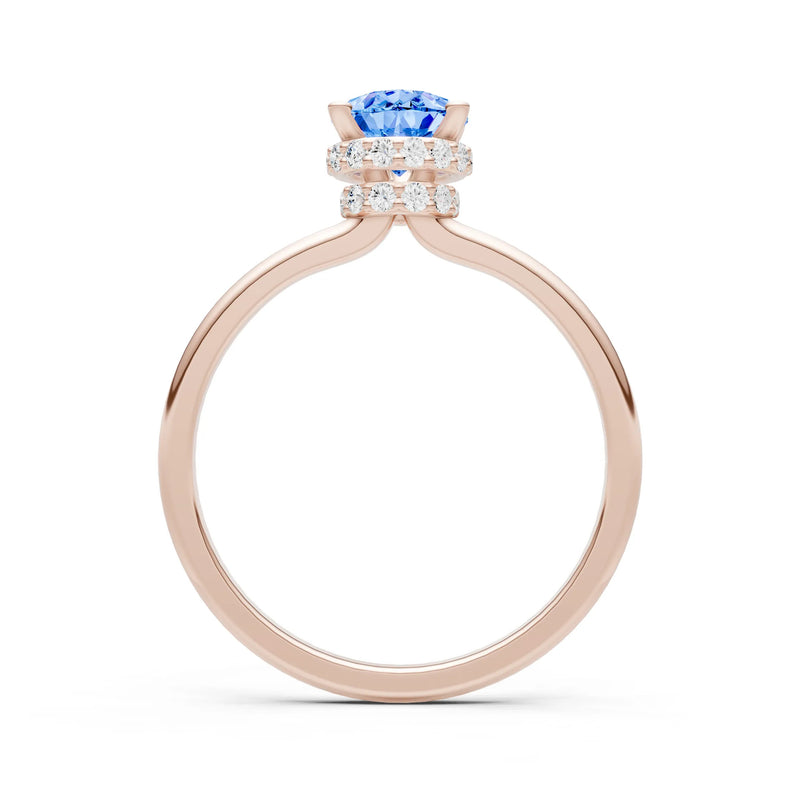 Pear Hidden Double Halo Engagement Ring