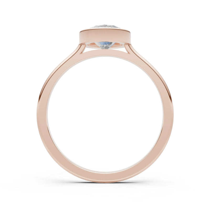 Solid Gold Oval Gemstone Engagement Ring